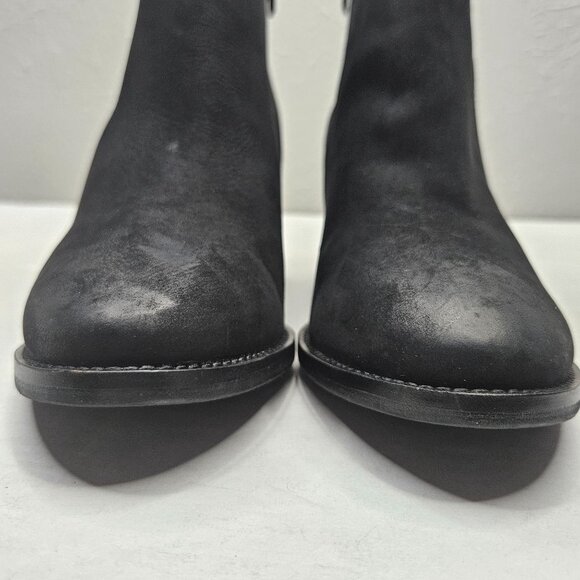 Blondo Waterproof Ankle Booties Size 9.5 Black Leather Western Block Heel Boots - Picture 4 of 12